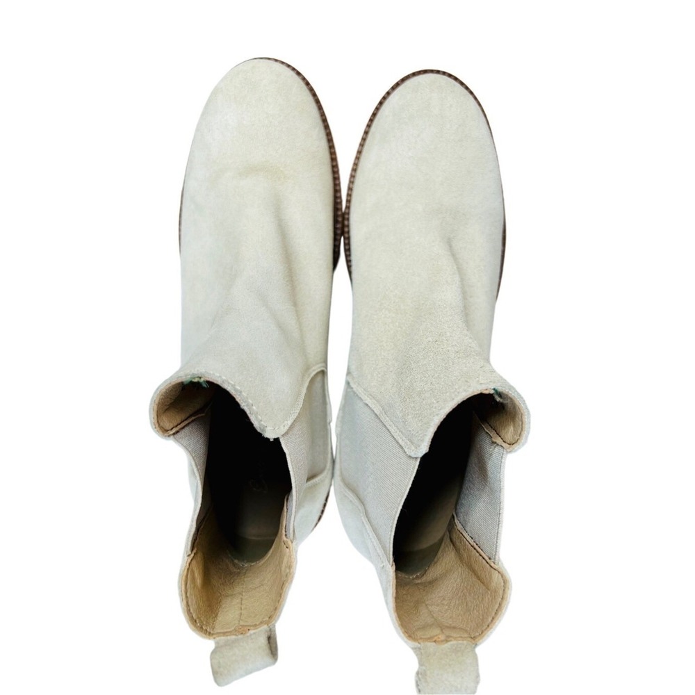 Enzo Tesoti Chelsea Cream Vegan Suede Leather Boots 40 Womens 9.5 Vanilla Girl - Picture 4 of 11
